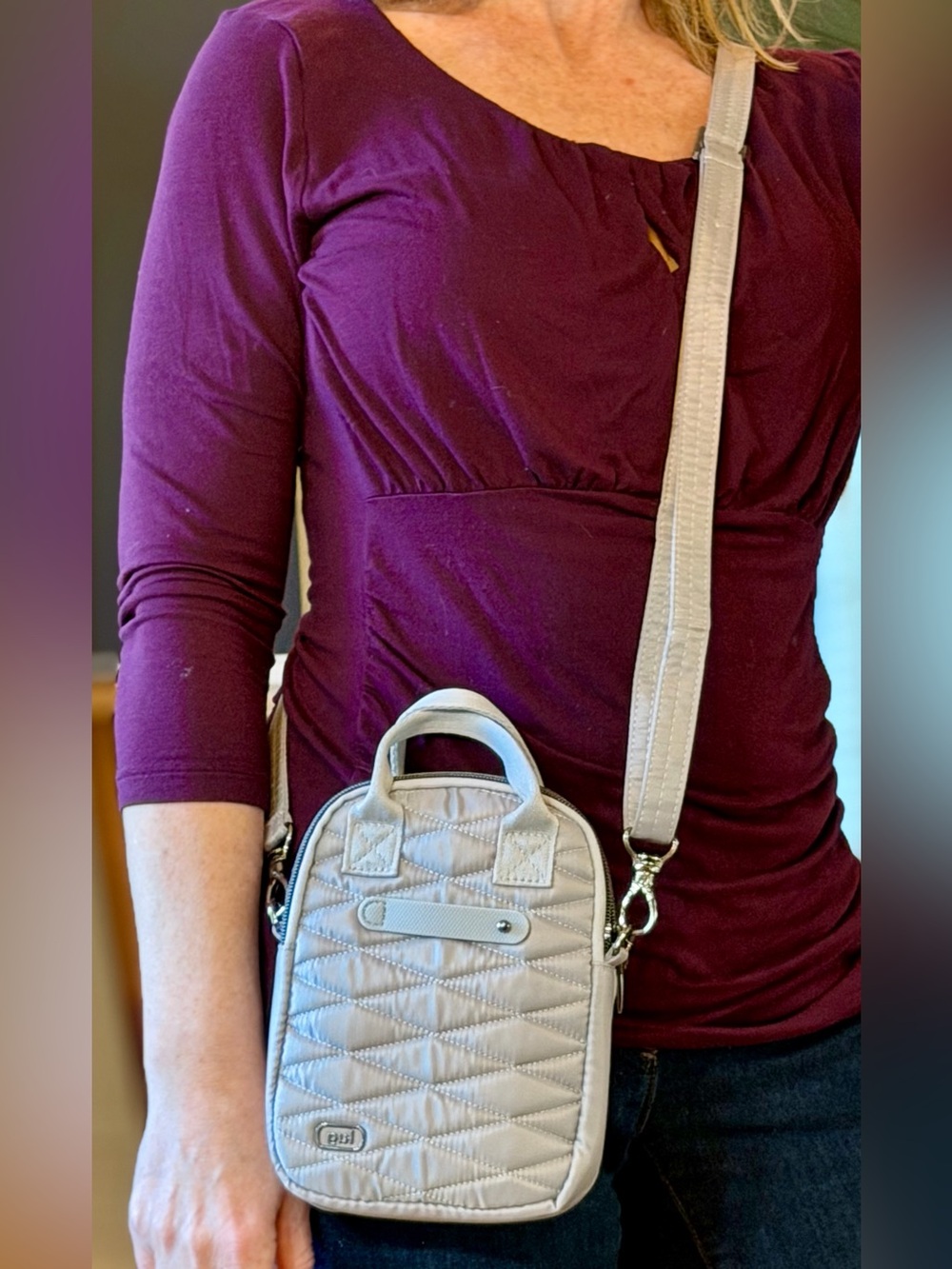 Lug Sporty Jetty LE Quilted Convertible Crossbody Belt Bag Cloud Grey